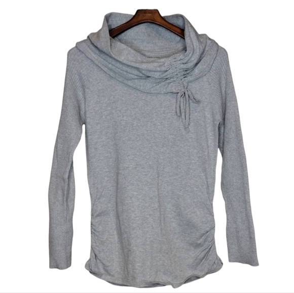 -486 Project Sweater Maternity Womens Size Large Cowl Neck Long Sleeve Grey - Picture 1 of 8